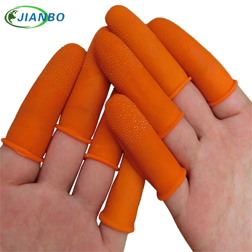 100PCS L Prevent Slip Rubber Finger Cots Protector Fingertip Gloves Anti Static