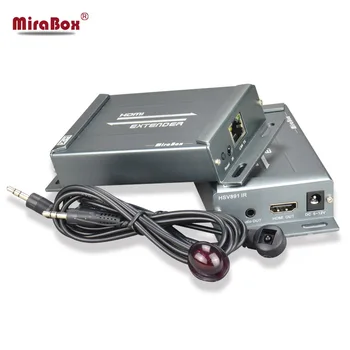 

MiraBox HDMI Extender with IR Remote over ethernet TCP IP by 150m RJ45 Cat5 Cat5e Cat6 HDMI Splitter IR Passback Extender