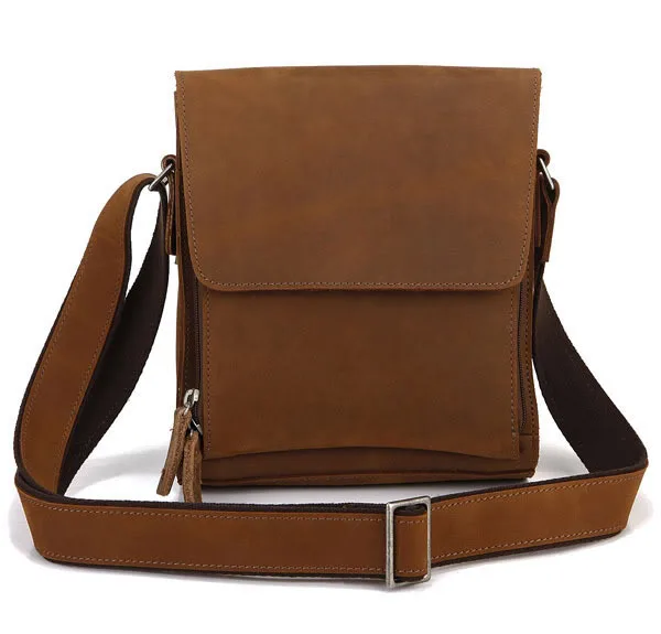 100 Real Genuine Leather bag Crazy Horse Leather Men Messenger Bags Cowhide Casual Men s Travel