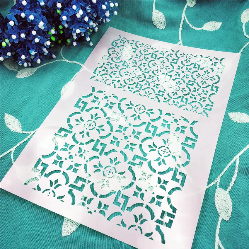 

Flower round frame lastic mold shield DIY cake scrapbook stencils hollow Embellishments printing lace ruler Valentine's Day