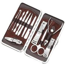 12 шт набор для маникюра и педикюра, ножницы, пинцет для бровей, ушным пинцетом, практичный для ногтей комплект для стрижки, Нержавеющая сталь инструментом по уходу за ногтями 100 наборы для ухода за кожей
