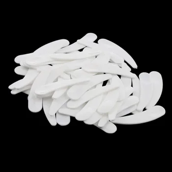 

Pack of 50 Pcs White Mini PP Curved Cosmetic Spatula Facial Care Scoop Makeup Mask Spatula Plastic Spoons