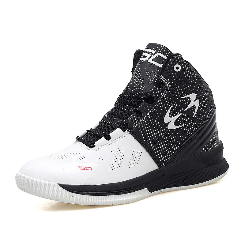 Баскетбольная обувь для мужчин и женщин; спортивная обувь; Высокие Топы; мужские баскетбольные кроссовки; спортивная обувь; обувь черного цвета - Цвет: Black White
