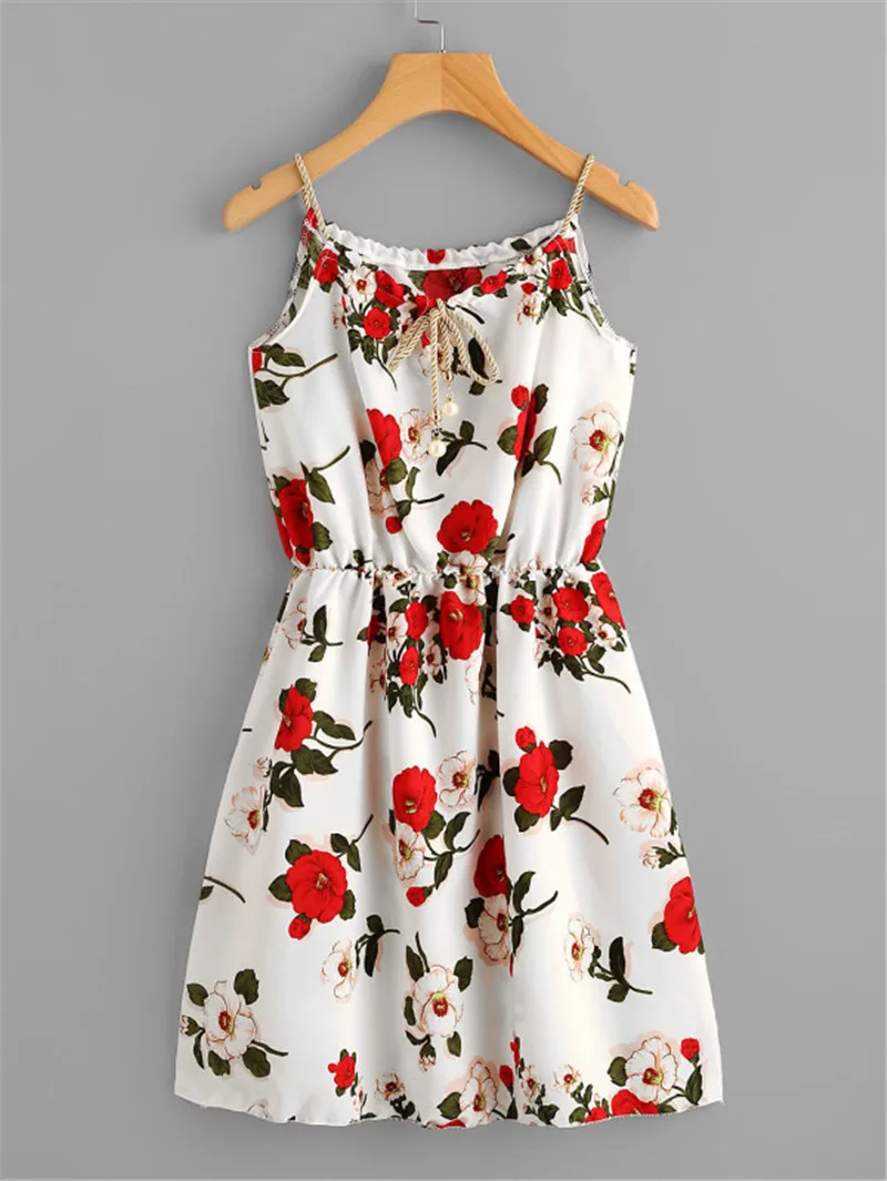 

2019 New Summer Dress Women Vintage Sexy Floral Beach Off shoulder Dress white Sling Faux Pearls Elegant A Line Dress Vestido