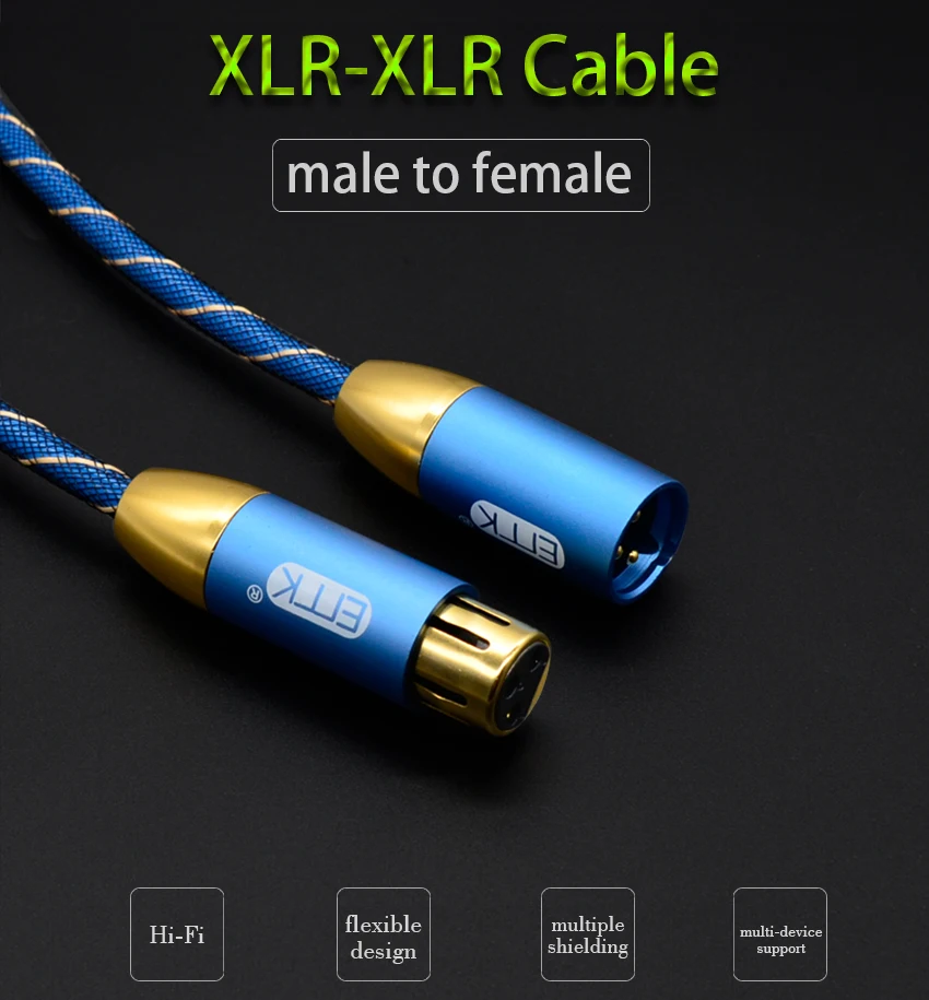 EMK XLR Cable Microphone Audio Sound Cannon Cable XLR Male to Female Extension Aux Cable for Mixer Stereo Camera Amplifier (10)