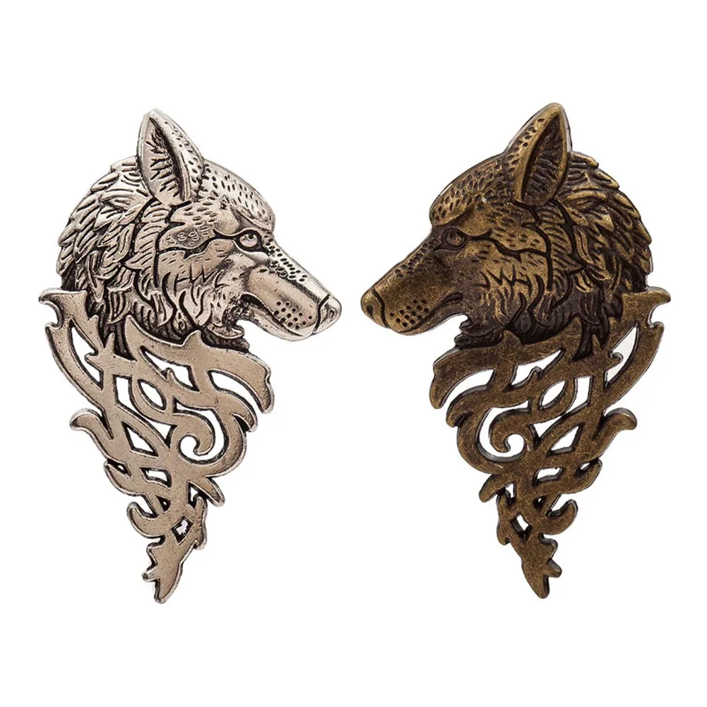 

Vintage Personalized Wolf Head Brooch Upscale Fashion Unisex Animal Suit Collar Pin Buckle Broche Wolfhead Brooches Pins For Men