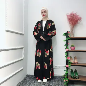 

Women Muslim Abaya Dress Embroidery Muslim Cardigan Dress Female Katfan Abaya Dubai Kimono Abaya Prayer Islamic Clothing