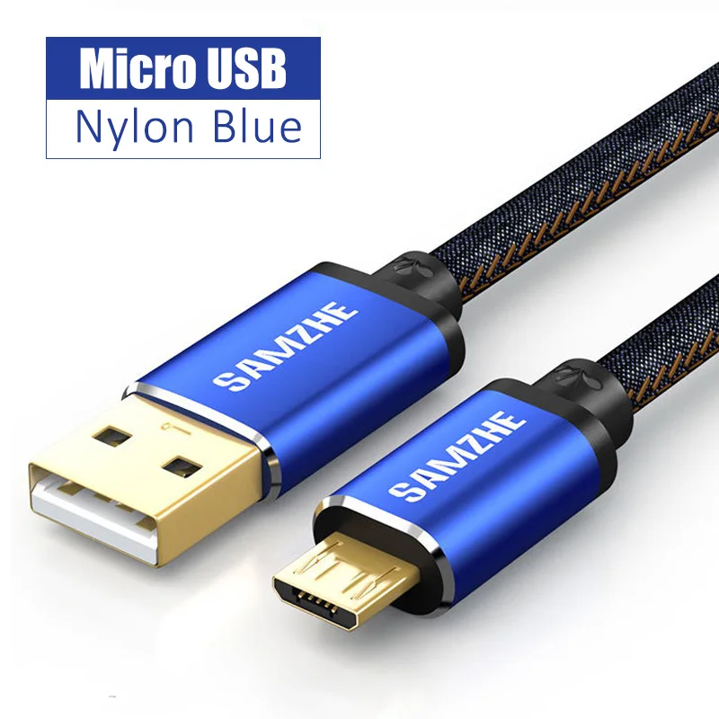 SAMZHE Micro/type C USB Android кабель для зарядки телефона Быстрая зарядка 0,25/0,5/1/1,5/2 м для XIAOMI HUAWEI SAMSUNG - Цвет: USB-Blue