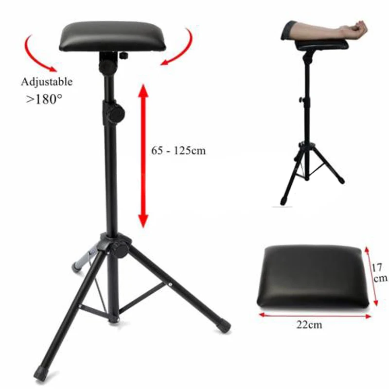 1pc Portable Tattoo Arm Leg Rest Black Adjustable Tattoo Tripod Stand For Home Tattoo Accessories