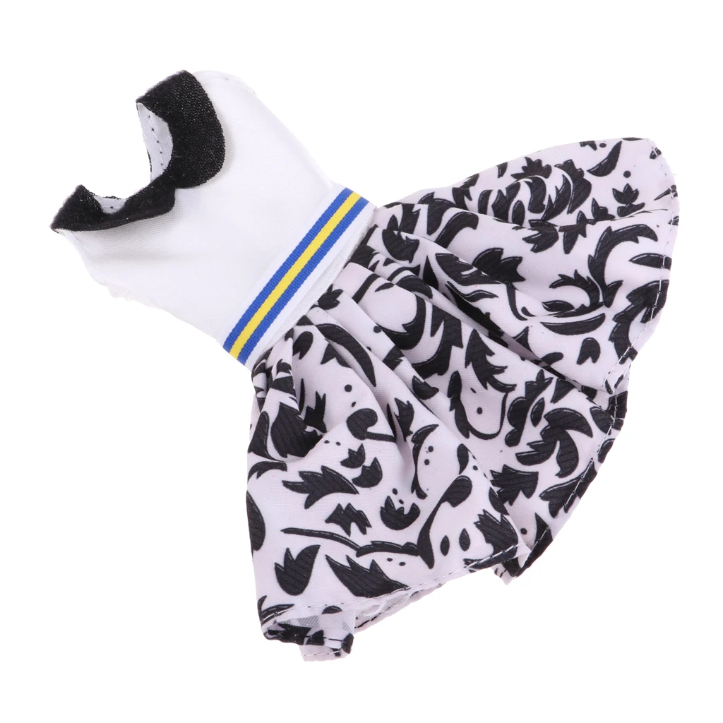 Casual Sleeveless Dress Black And White Mixed Color Dress For  Dolls 30cm Fashionable Dress For Dolls