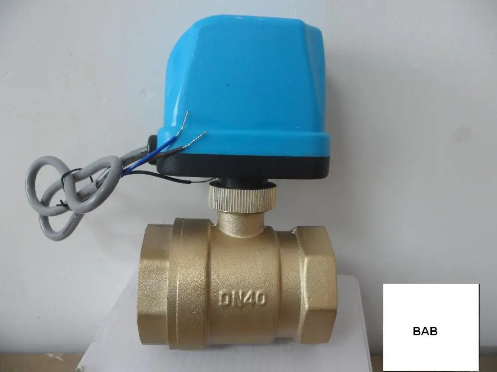 DN40(G1.5")AC220V electric actuator brass ball valve/motorized/motor