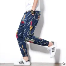 Шаровары с принтом Nine Piont брюки мужские осенние модные брендовые повседневные свободные шаровары мужские хип-хоп Карманы Брюки Плюс Размер M-5XL