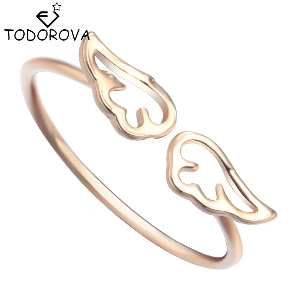 Todorova Small Angel Wings Finger Rings For Women Fashion Jewelry Anillos Anel Bijoux