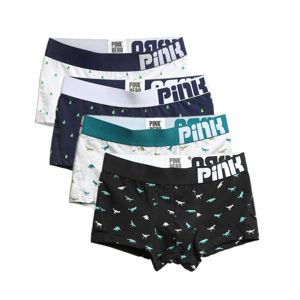 

4PCS/pack Shorts Mens Underwear Boxers Panties 2019 New Cotton Boxer Men Print Boxer Shorts Plus Size Boxers Mens Underwear