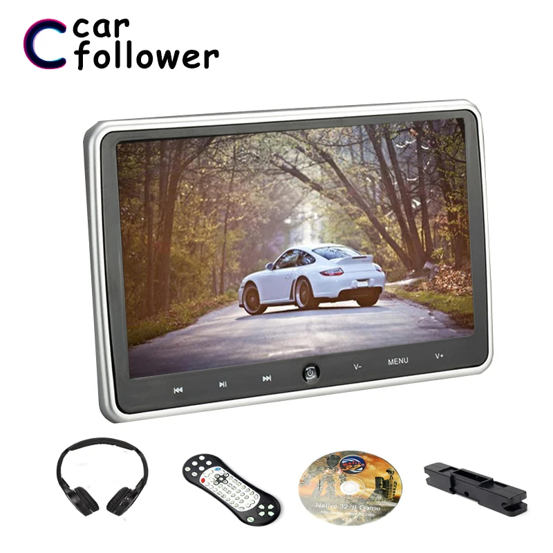 10,1 дюймовый автомобильный подголовник монитор с HD цифровой ЖК-дисплей экран DVD Аудио Видео плеер с USB/SD/HDMI/IR/FM передатчик/игра