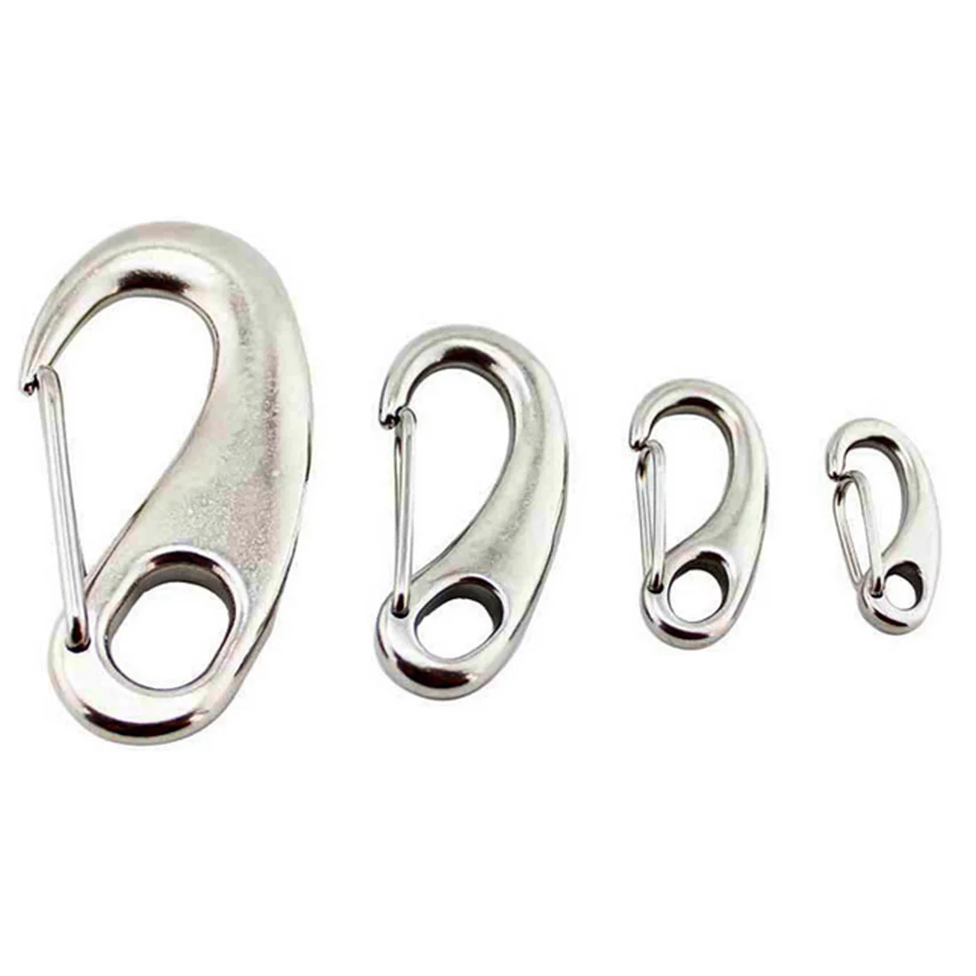 

2PCS 304 Stainless Steel Spring Carabiner Snap Hook Keychain Quick Link Lock Buckle