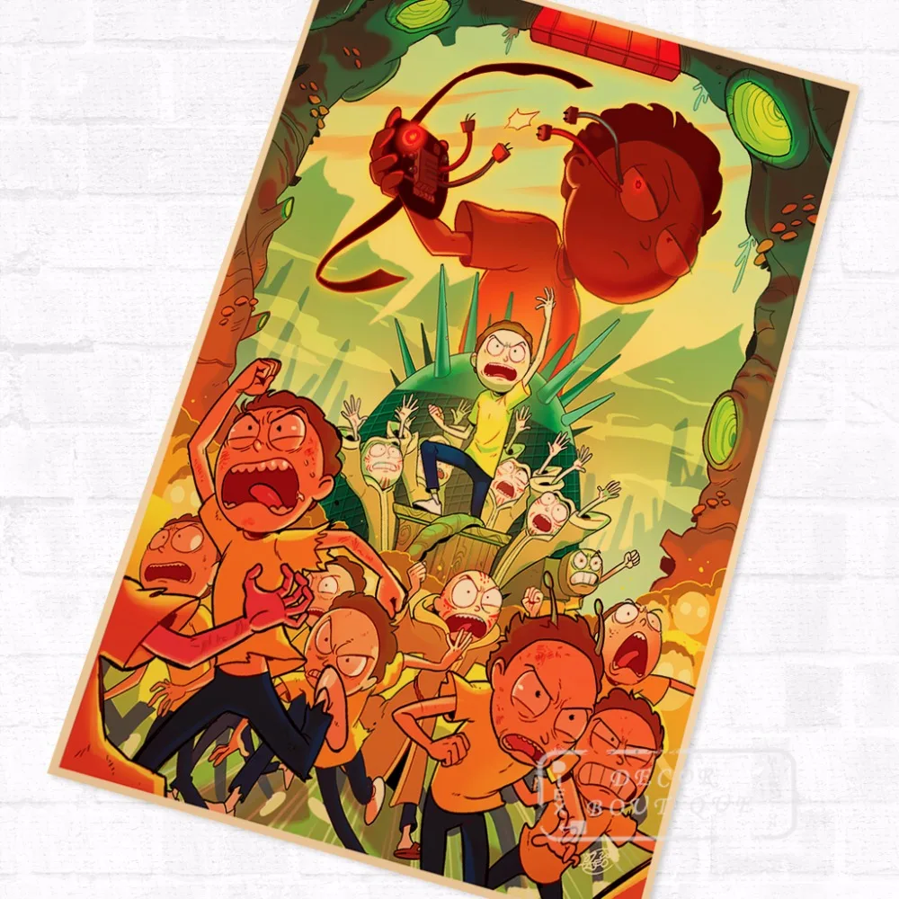Favorite Rick and Morty Hot Cartoon Animation Poster Vintage Retro Canvas Painting DIY Wall