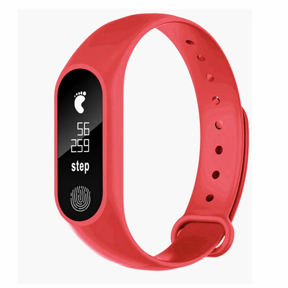 Умные часы многоцветные прочные для Amazfit Bip M2 спортивный Шагомер умный Браслет Пульс Bluetooth V4.0 для Fitbit часов - Цвет: Красный