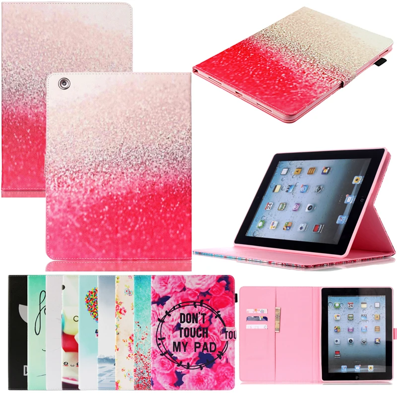 

Tablet Funda For iPad 2 3 4 9.7" inch Luxury Cartoon Cat Print Leather Wallet Magnetic Flip Case Cover Coque Shell Skin Stand