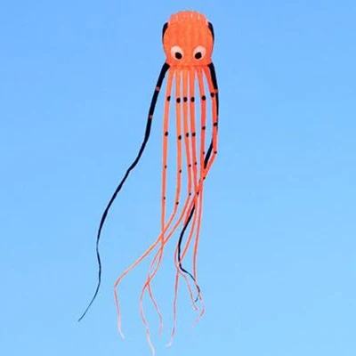 

free shipping high quality large 12m octopus kite toys weifang kite with handle glow cord breeze fly kite adult dolphin windsock