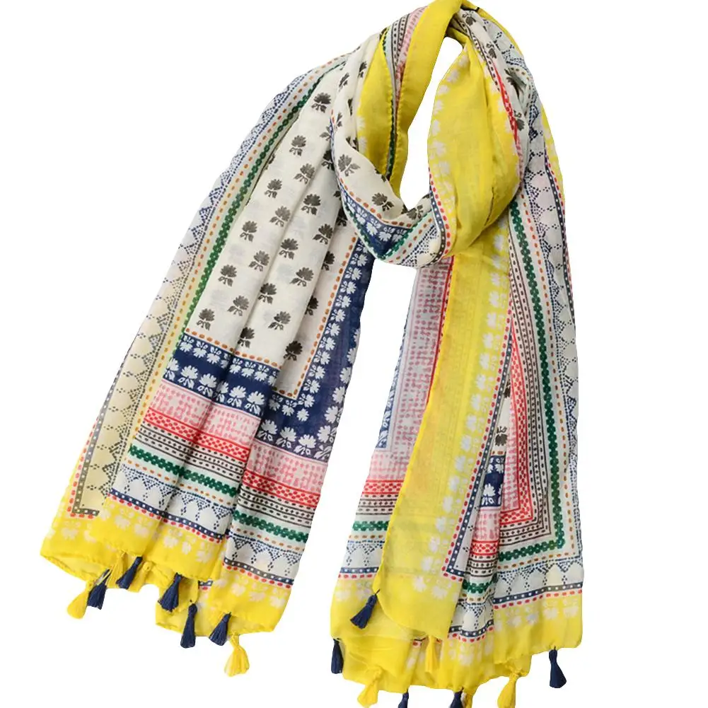 Новая Винтажная шикарная мода напечатаны Женщины Путешествия Отдых защита от солнечных лучей на пляже большой шарф шаль