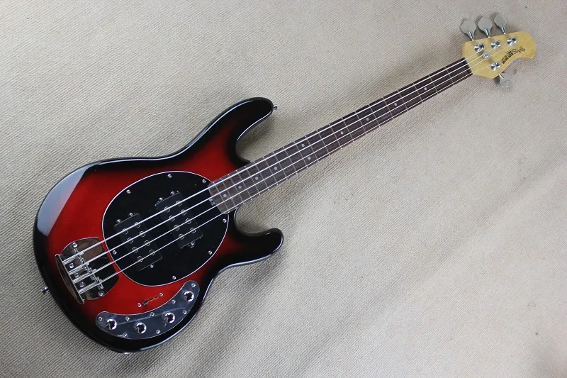 

Active Pickups 9V battery Red Burst & Blue Music Man Ernie Ball Sting Ray 4 Strings Bass Electric Guitar 14930