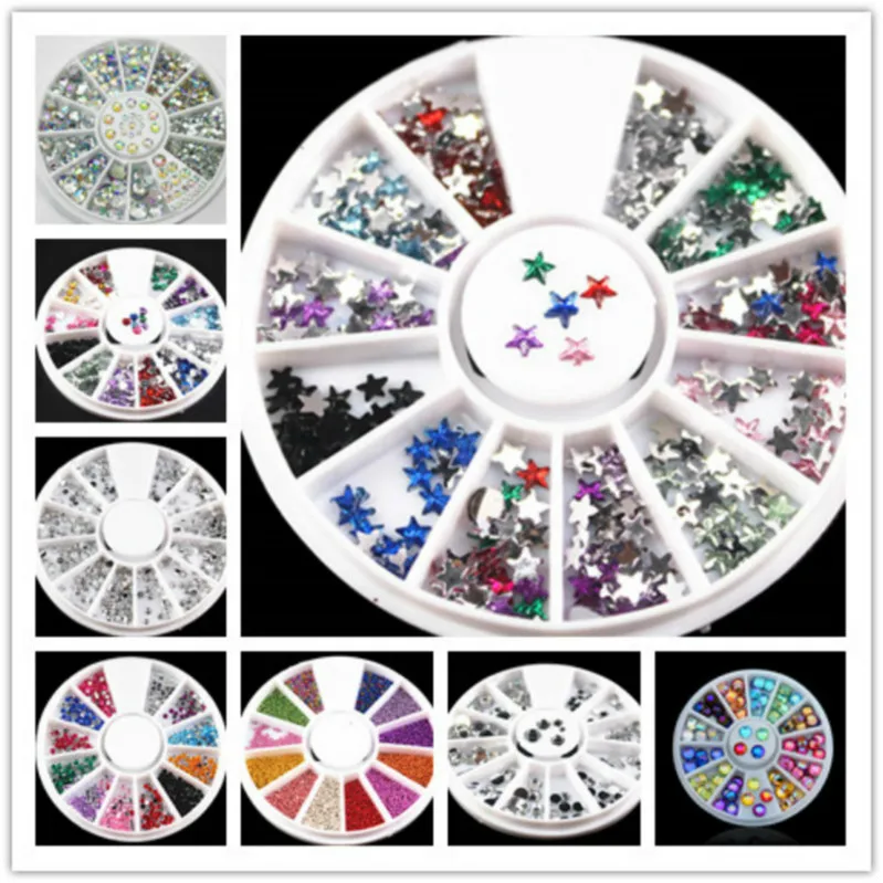 

(1Pcs/Sell) NEW 1 box of color lovely shiny round nail art flash nail decoration manicure/diamond ornaments accessories.