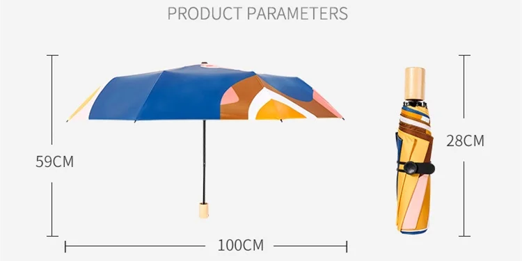 Цветной мини-зонт от солнца, Ветрозащитный Ультра-светильник, карманный, 3 складных зонта, женский подарок, портативный анти-УФ зонтик, Paraguas