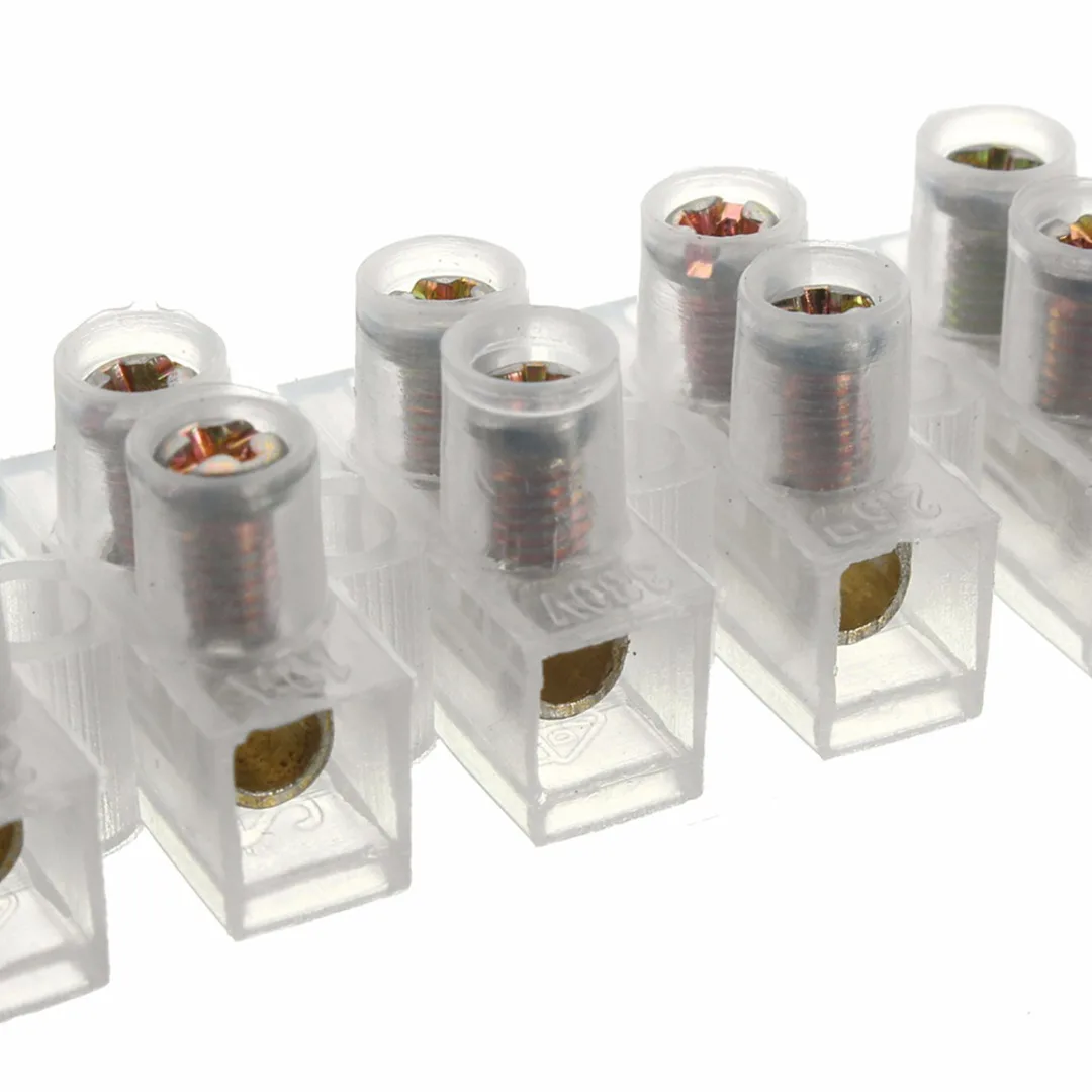3pcs 3A 5A 10Amp 12 Way Barrier Screw Terminal Block Wire Connector Strip for Electrical Wiring Cars Motorbikes Scooters Mayitr