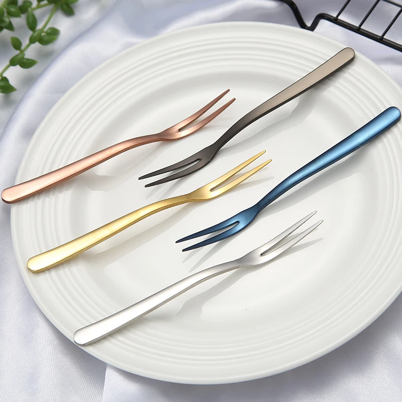 Kitchen High Quality 304 Stainless Steel Fork Colourful Long Handled