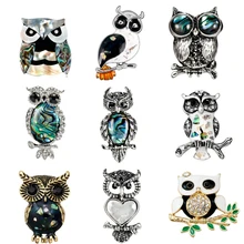 

Natural Abalone Shell Owl Brooches Big Eyes Birds Animal Brooch Pin Pendant Fit jewelry DIY Making Findings