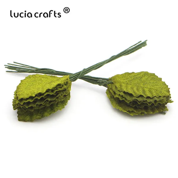 Lucia crafts 50 шт/100 шт искусственные листья флорист Сделай Сам домашний венок для вечеринок Свадебный декор Скрапбукинг Ремесло поддельные цветы A0703 - Цвет: C12 Army Green 50pcs