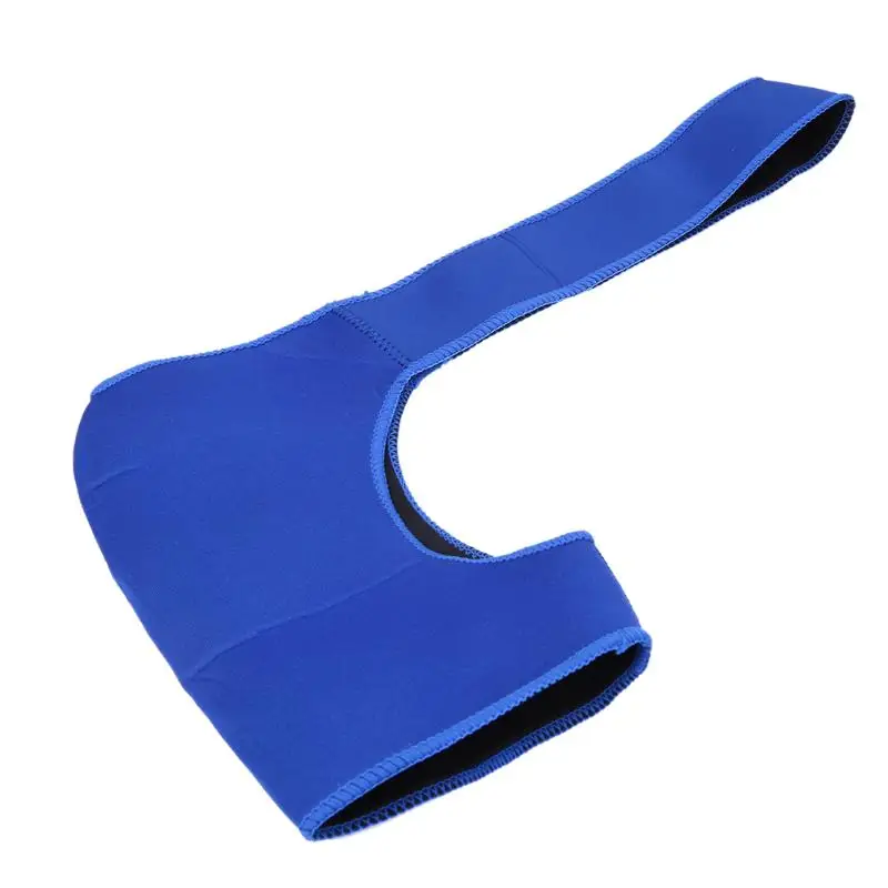 

2018 New Gym Sports Care Single Shoulder Protector Support Back Brace Guard Strap Wrap Belt Band Pads Blue Bandage Wrap Guard