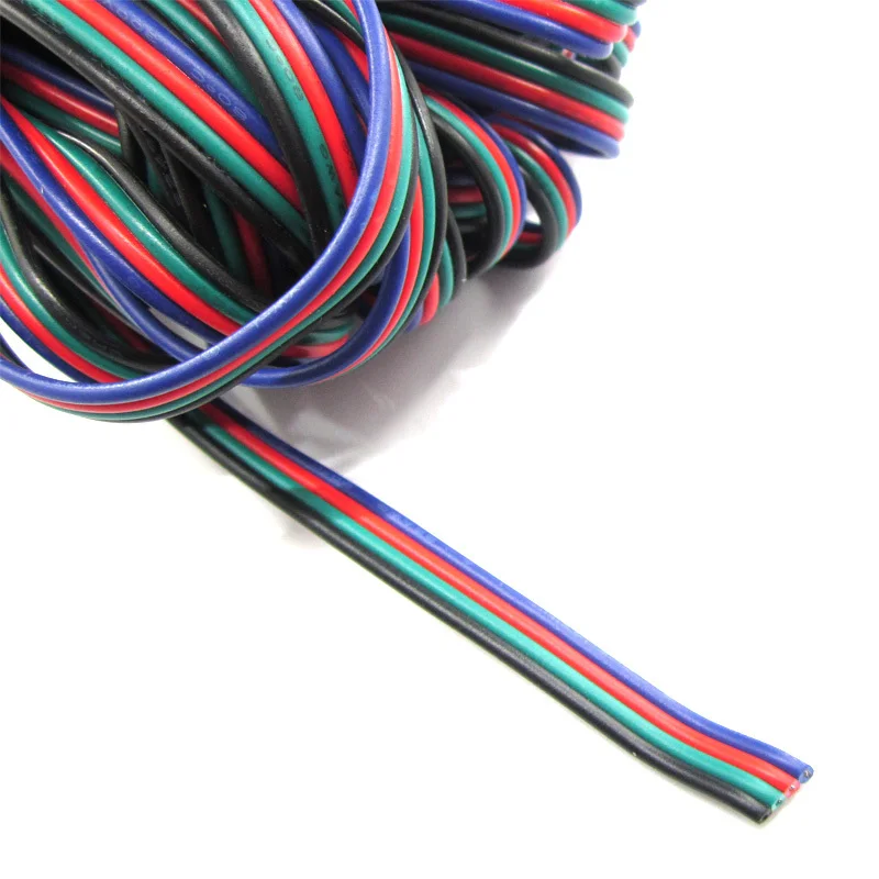 20 метров 4 булавки кабель 22awg силы РГБ, 4 булавки луженая медь пвх ...