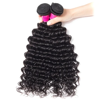 

Recool Hair Deep Wave Brazilian Hair Weave Bundles 3 Bundles Deal Natural Color Hair Weaving 3Pcs/Lot Remy Human Hair Extension