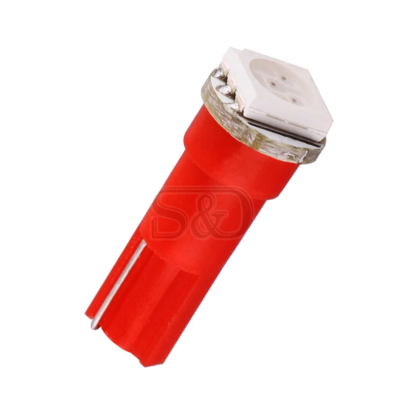 10 шт. автомобисветодиодный светодиодные лампы T5 1 SMD с клиновидным цоколем 74