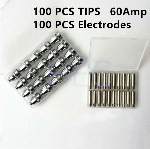 Freight free Plasma Cutting consumables electrode+ tip 40 sets for P60 AG60 SG55 cutting Torch Knife 200pk