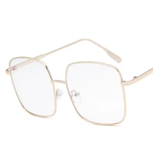 Новая Металлическая большая оправа стильная оправа для очков тренд плоское зеркало лицо украшения для очков для женщин модница важный артефакт