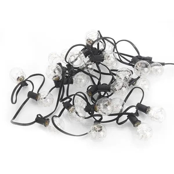 

18 Foot 25 LED Transparent & Silver Bulbs with Two Bulbs Outdoor Garden String Light Colorful Light For Party Holiday Lighting