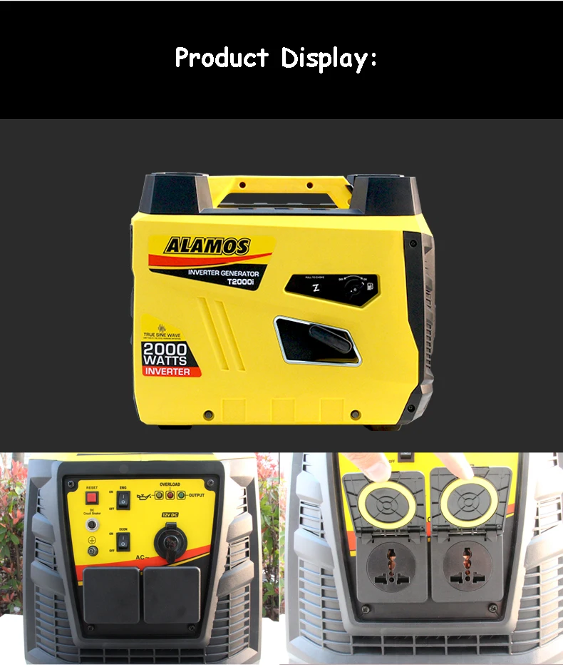 220V Inverter Generator Gasoline Power Generating Machine Silent Portable Micro Generator FDJ-2000