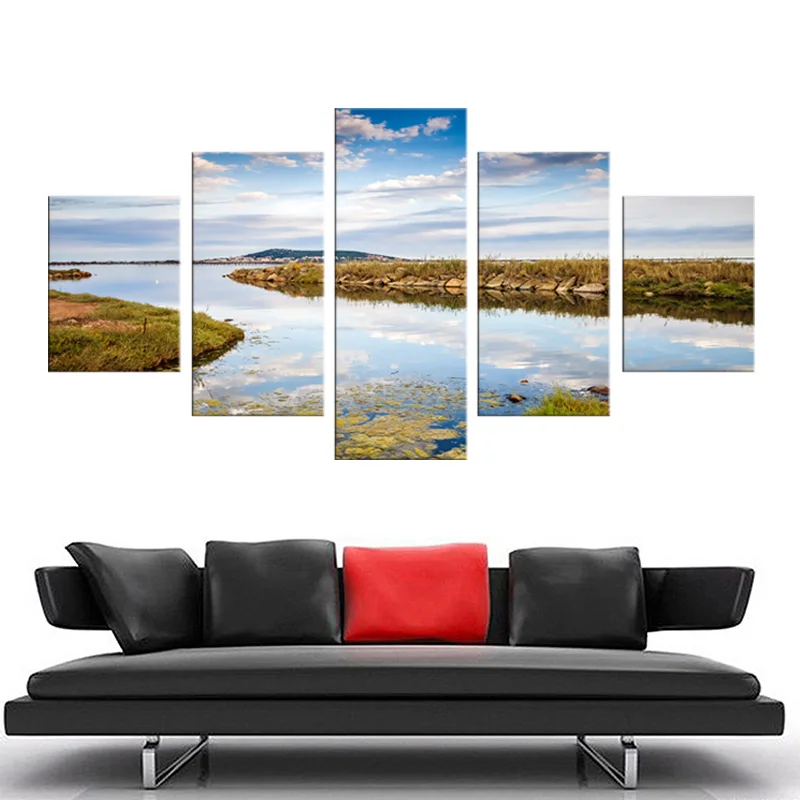 5 картин абстрактный постер с цветами картина маслом на свежем озере настенная