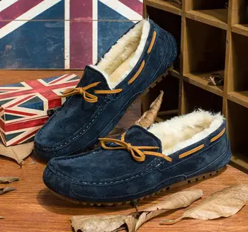 

SunNY Everest winter boots man boots flats pig skin plush warm cotton boots botas bowtie slip on 39-44 3 colors big size 11