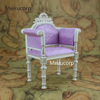 

Collectable Dolls Furniture 1:6 scale white Handmade gilt Chair