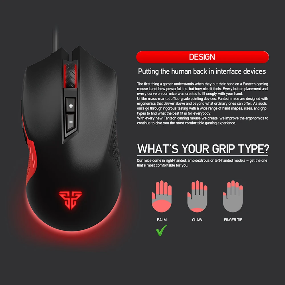 Новая игровая мышь Fantech X15 7 кнопок 4800 DPI USB кабель RGB для занятий спортом офисной