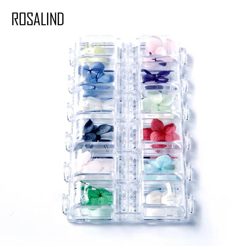 

Rosalind 12 Color/Box Nail Art DIY Flowers Rhinestones Sticker Gel Polish Natural Flora Rhinestones For Nail Art Manicure