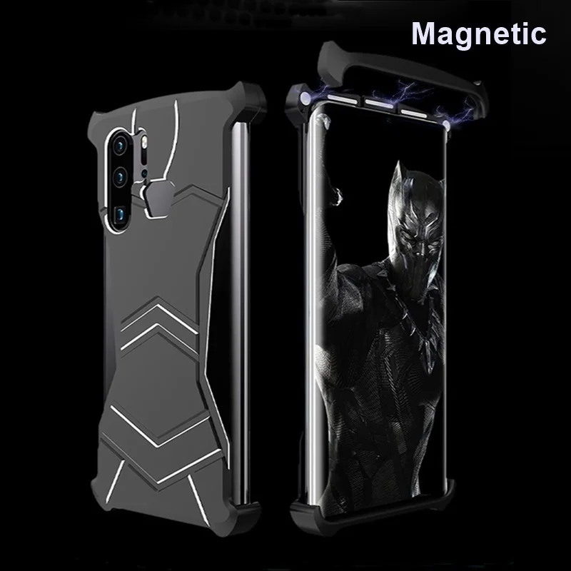 

Luxury Magentic Metal Bumper Phone Case For Huawei P30 Pro Lite Shockproof Hard Back Protective Cover For Huawei Mate 20 Case