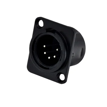 

High quality 5pcs/lot 5 Pin XLR Male Socket Chassis Panel Mount Metal Audio DMX Video Connector