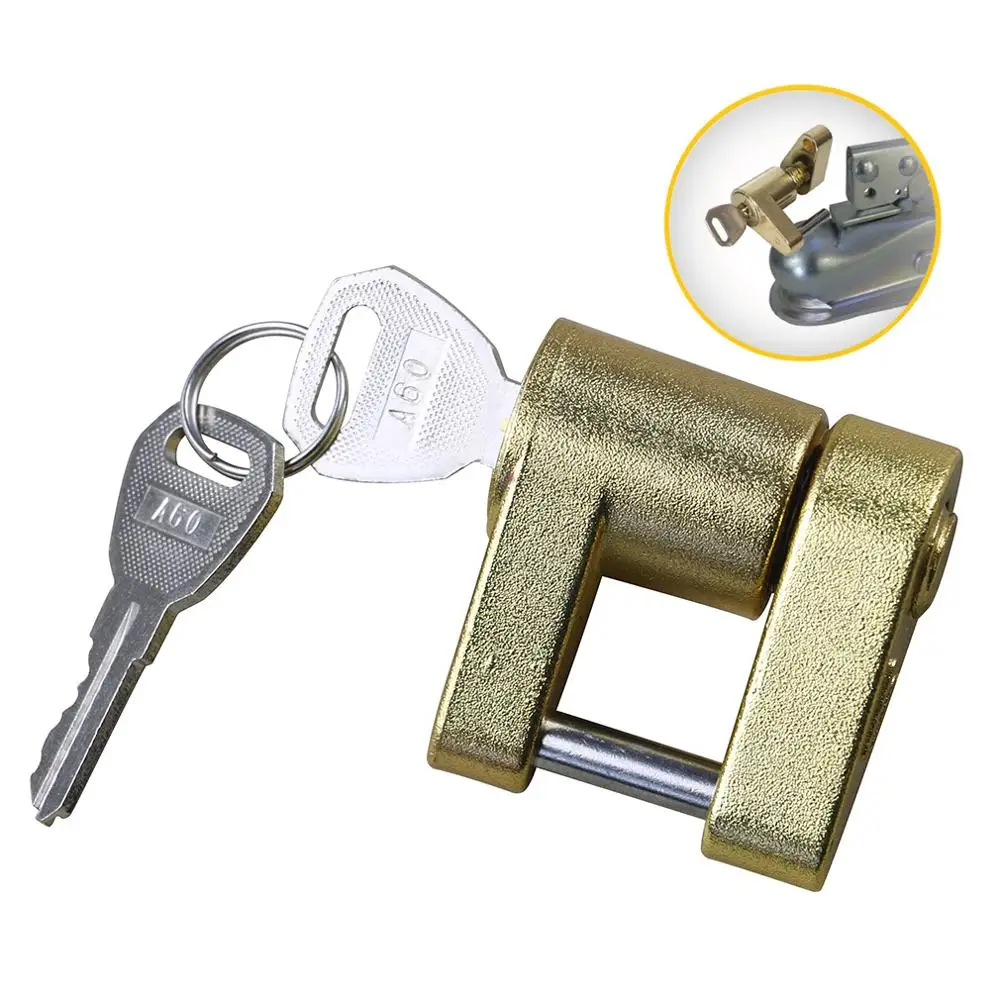 

Trailer Hitch Coupler Lock Padlock with Golden Color for Hitch Security Protector Theft Protection