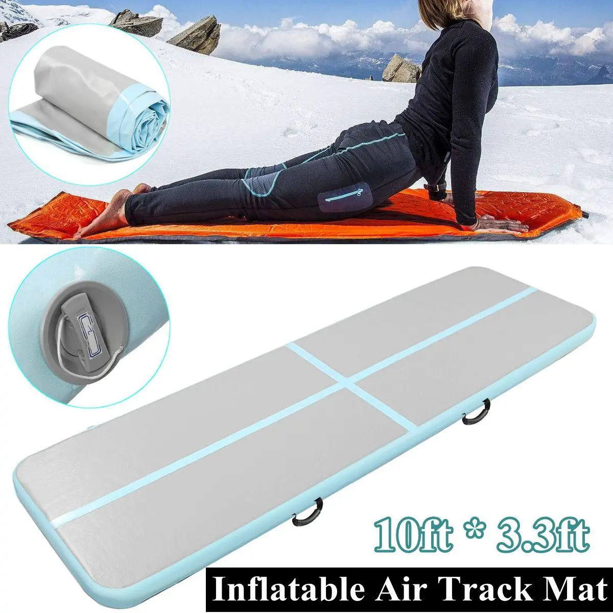 Yoga Mats 90cm*3m*10cm Inflatable Tumble Track Trampoline Air Track