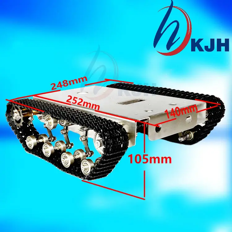 Танк робот DIY шасси умный трек с двумя углеродными щетками мотор для Arduino танки из нержавеющей стали, t100